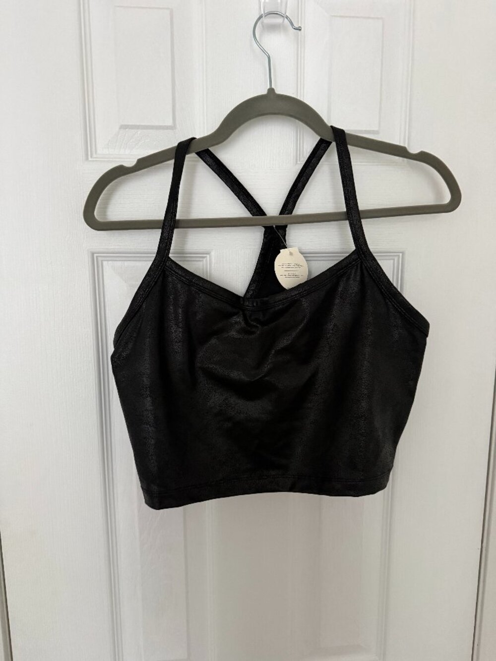 Faux Leather Racerback Bralette